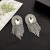 occidental style style exaggerating tassel fully-jewelled gem earrings silver tassel ear stud Earring woman