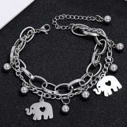 fashion concise stainless steel concise lovely samll personality Double layer ..