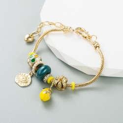 occidental style new DIY Alloy bangle cartoon crystal beads trend bracelet
