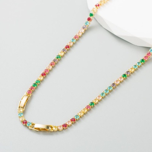 occidental styleins wind trend titanium steel embed color Rhinestone clavicle chain  creative fashion butterfly