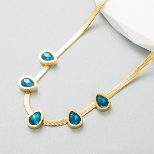 titanium steel retro chain necklace woman high samll clavicle chain chain