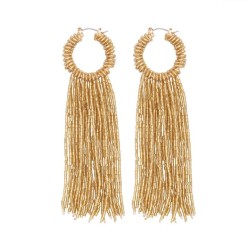  Bohemia wind handmade beads earrings  long style ethnic style tassel earring