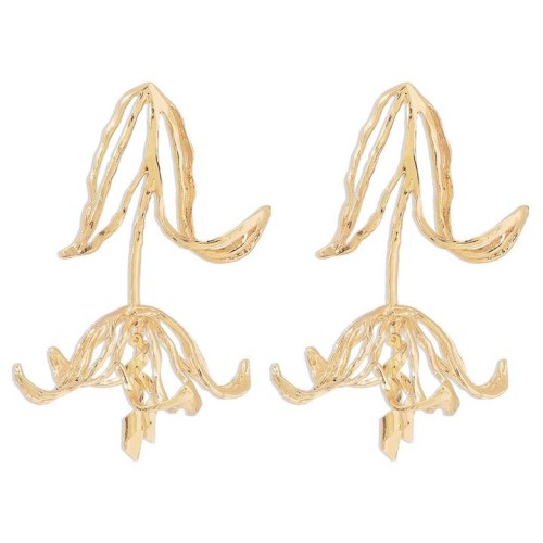E occidental style exaggerating hollow tulip geometry earrings  personality three-dimensional retro temperament 