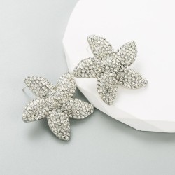 Japan and Koreains trend creative starfish ear stud Alloy embed color Rhinestone personality all-Purpose earrin