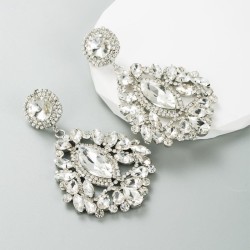 occidental style ins wind Alloy embed color Rhinestone personality long style ..