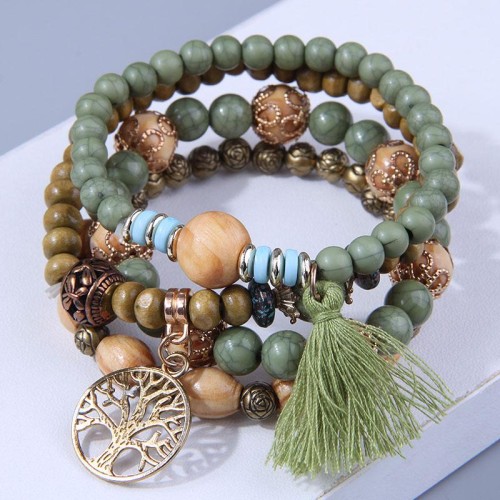 fashion concise Bohemia multilayer beads noble wind temperament elasticity bracelet
