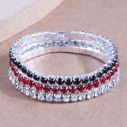 fashion concise three row diamond personality woman bracelet