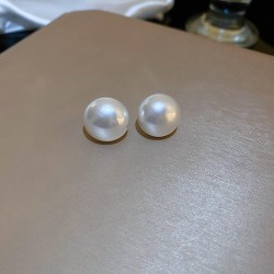 silver surface bag Pearl earrings fashion all-Purpose ear stud retro temperame..