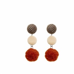 silver Japan and Korea small fresh summer color velvet woman ear stud Round ve..