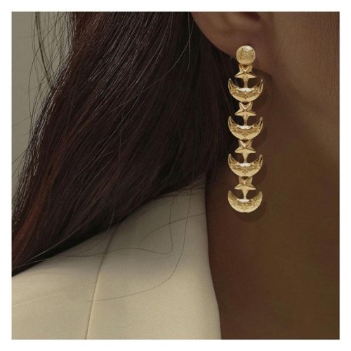 occidental style retro star Moon earring long style earrings  earrings  fashion Earring woman F