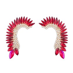earrings fashion colorful diamond series Alloy diamond Rhinestone half heart-s..
