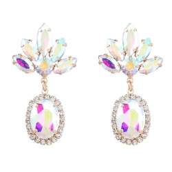 earrings fashion colorful diamond Alloy diamond resin flowers earrings woman o..
