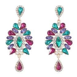 earrings fashion colorful diamond multilayer Alloy diamond Rhinestone earrings..