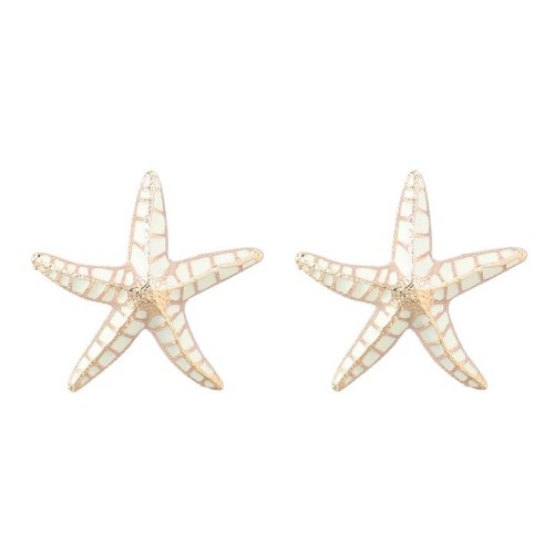 fashion trend summer day wind Alloy enamel starfish earrings woman occidental style exaggerating ear stud