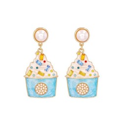 Alloy Modeling enamel ear stud retro occidental style temperament personality ..