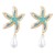 fashion summer wind Alloy diamond starfish earrings woman imitate Pearl earring occidental style trend Earring
