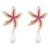 fashion summer wind Alloy diamond starfish earrings woman imitate Pearl earring occidental style trend Earring
