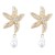 fashion summer wind Alloy diamond starfish earrings woman imitate Pearl earring occidental style trend Earring