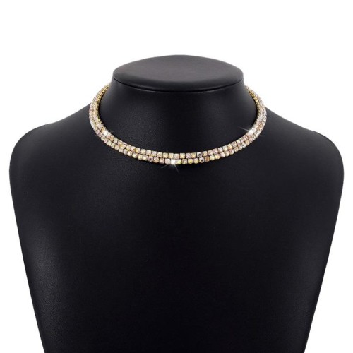 occidental style necklace  wind claw chain row diamond geometry elegant chain temperament creative fash