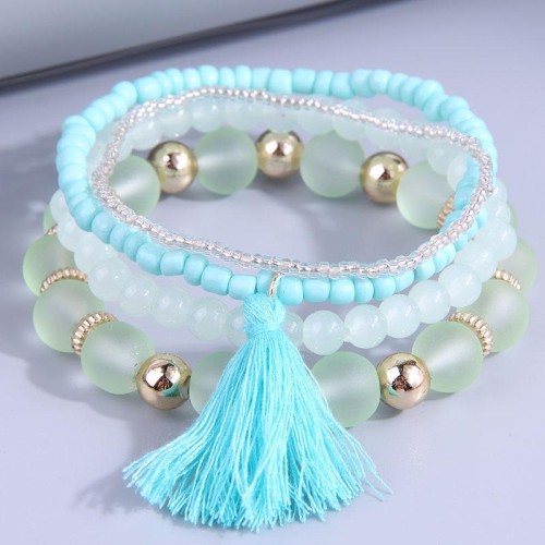 fashion concise candy beads tassel multilayer fashion bracelet