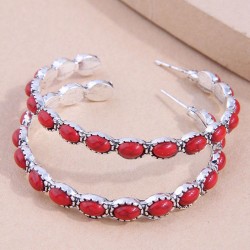 occidental style fashion Metal concise mosaic turquoise exaggerating temperame..