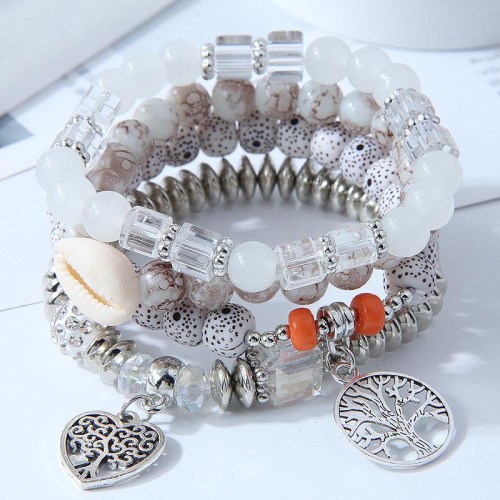 occidental style trend  concise Metal Peach heart Life tree all-Purpose personality beads temperament multilayer br