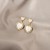 silver black white embed diamond flower romantic love ear stud temperament palace wind earrings