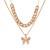  Double layer big butterfly necklace  personality exaggerating fully-jewelled chain chainins