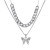 Double layer big butterfly necklace  personality exaggerating fully-jewelled chain chainins