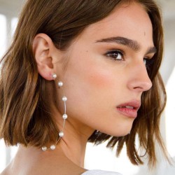  occidental style earrings Pearl big circle earrings  trend fashion exaggerati..