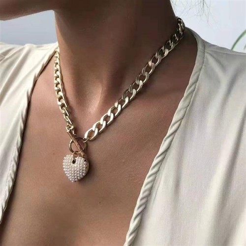 occidental style love pendant sweater chain necklace retro wind man woman trend short style necklace chain