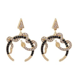 UR occidental style style creative Moon snake ear stud diamond earrings person..