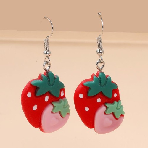 occidental style trend lovely resin fruits earrings woman  samll earring
