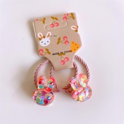 Korea children leather samll circle lovely sequin head woman head rope