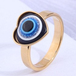 Korea fashion stainless steel concise eyes love opening personality ring