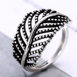 Korean style fashion retro leaf personality opening ring