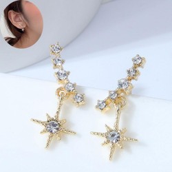 Korean style fashion Metal flash diamond personality woman ear stud