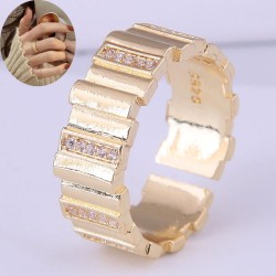 J2575 Korea big new style fashion personality samll concise gold embed Zirconi..