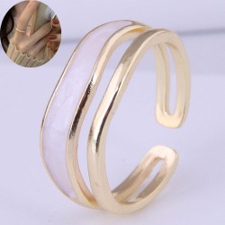 J2582 Korea big new style fashion personality samll concise gold Double layer ..
