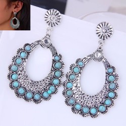 occidental style fashion concise mosaic turquoise Metal drop exaggerating temp..