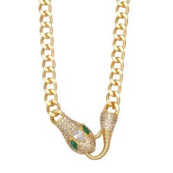 animal snake necklace chain occidental style exaggerating punk snake fully-jew..