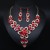   occidental style luxurious exaggerating gem flowers clavicle short necklace earrings set