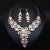   occidental style luxurious exaggerating gem flowers clavicle short necklace earrings set