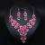   occidental style luxurious exaggerating gem flowers clavicle short necklace earrings set