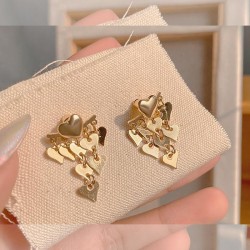 Metal love tassel earrings fashion personality ear stud woman temperament high..