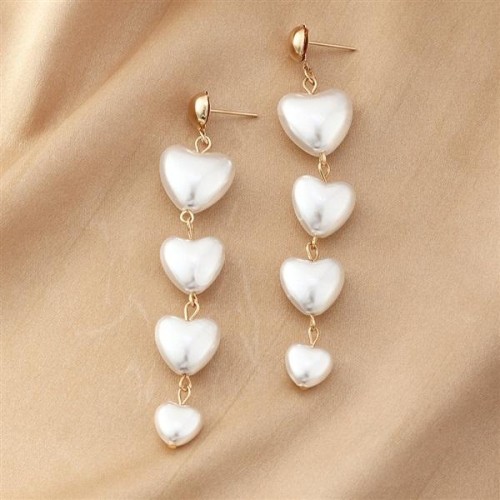 occidental style ear stud woman love Pearl tassel brief sweet temperament long style earrings