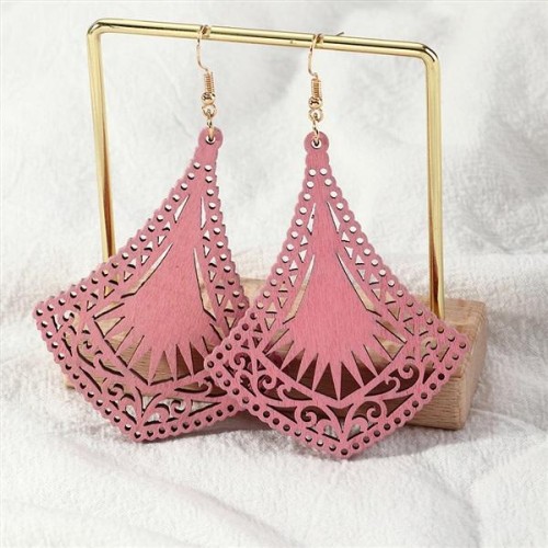  occidental style retro geometry hollow samll brief Metal head ear stud