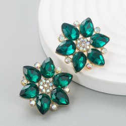 occidental styleins brief brilliant Alloy diamond flower earrings woman high t..