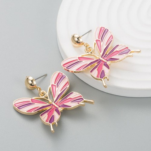 occidental style fashion samll Alloy enamel butterfly earrings trend temperament super earrings Earring