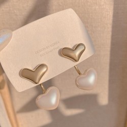 love Pearl ear stud woman temperament earrings fashion personality style two Earring woman